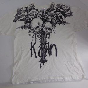VINTAGE KORN T SHIRT MEN GRAPHIC TEE VINTAGE COLLECTIBLE USA ROCK BAND RARE
